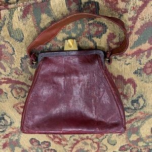 Vintage, textured wine colored purse/pocketbook/bag.